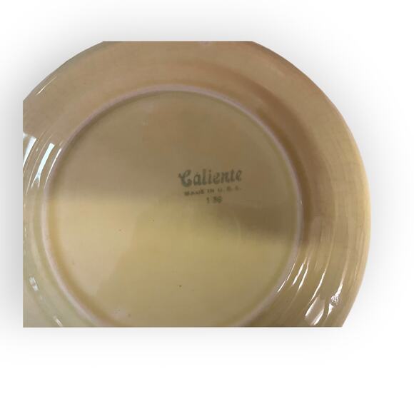 Vintage Caliente pottery bread dessert plate Set of 3 EUC - Picture 3 of 3